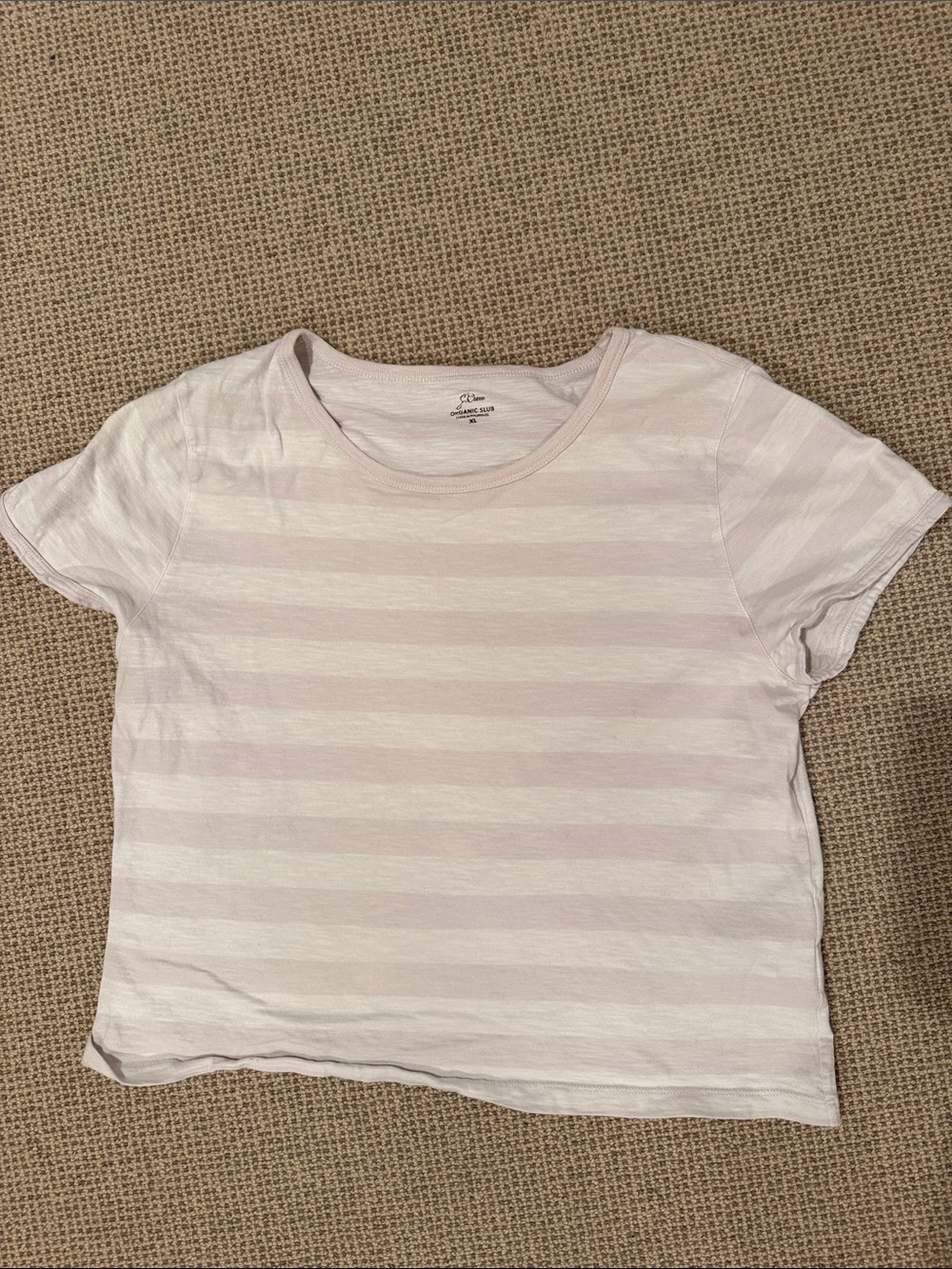 JCrew organic slub striped tee - size XL